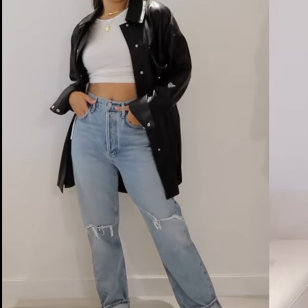 Zara Faux Leather Overshirt